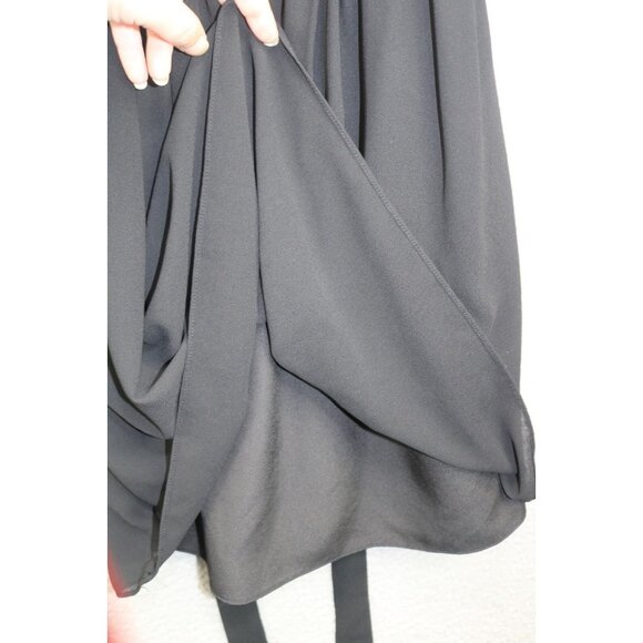 Umgee Black Sleeveless Lace Chiffon Pleated A-Line Dress-Medium-Goth-Witchy - Picture 3 of 12